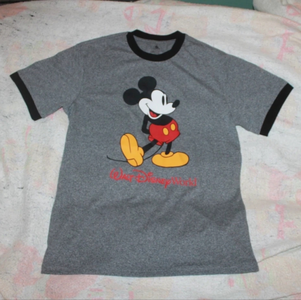 Brand New Walt Disney World Men's Gray Mickey Mouse Shirt Size Medium